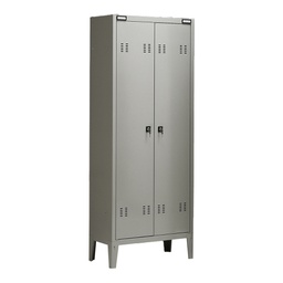 [77045] ARMADIO SPOGLIATOIO METALLO a 2 POSTI 70x35cm H180cm GRIGIO