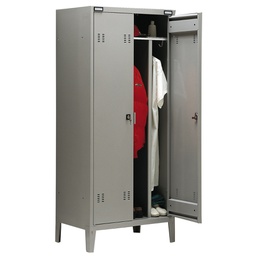 [77049] ARMADIO SPOGLIATOIO METALLO a 2POSTI C/DIVIS. 80x47cm H180cm GRIGIO