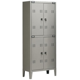 [77046] ARMADIO SPOGLIATOIO METALLO a 4 POSTI 70x35cm H180cm GRIGIO