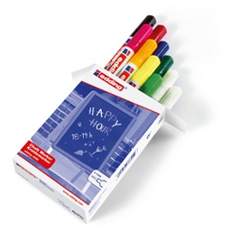 [77279] Astuccio 10 marcatore EDDING 4095 punta conica gesso liquido col.assortiti