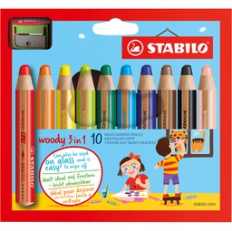 [70042] Astuccio 10 pastelli STABILO WOODY 3in1 + TEMPERINO