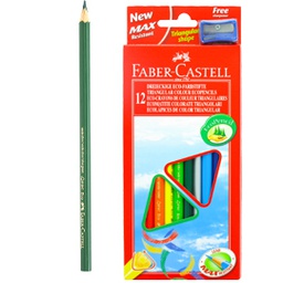 [76611] ASTUCCIO 12 PASTELLI COLORATI TRIANGOLARI ECO FABER CASTELL
