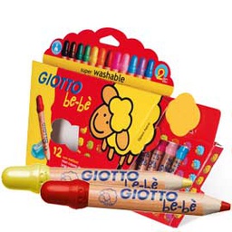 [51483] Astuccio 12 supermatitoni lavabili c/temperino GIOTTO BeBE'