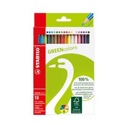 [76864] ASTUCCIO 18 PASTELLI GREEN COLOURS STABILO