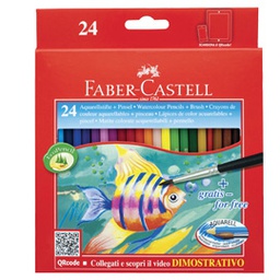 [46469] ASTUCCIO 24 PASTELLI COLORATI ACQUERELLABILI RED RANGE FABER CASTELL