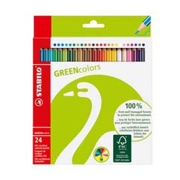 [76865] ASTUCCIO 24 PASTELLI GREEN COLOURS STABILO