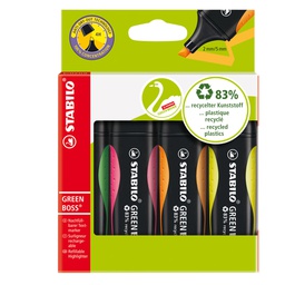 [73396] ASTUCCIO 4 EVIDENZIATORE STABILO® GREEN BOSS® 83recycled assortiti