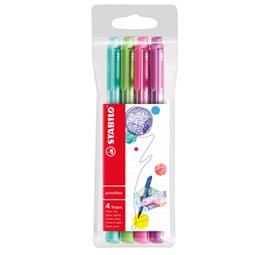 [83069] Astuccio 4 pennarelli Point Max punta 0,8mm azzurro/verde/rosa/viola Stabilo