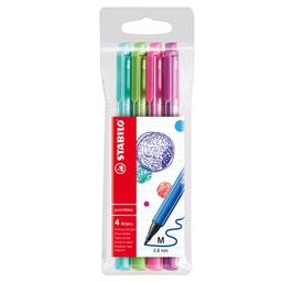 [83069] Astuccio 4 pennarelli Point Max punta 0,8mm azzurro/verde/rosa/viola Stabilo