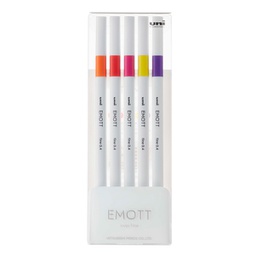 [94316] ***Astuccio 5 fineliner EMOTT tratto 0.4mm colori ass. Passion Uni Mitsubishi
