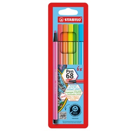 [51479] ASTUCCIO 6 EVIDENZIATORI STABILO PEN 68 NEON ASSORT.