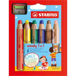 [76510] Astuccio 6 pastelli STABILO WOODY 3in1 + TEMPERINO