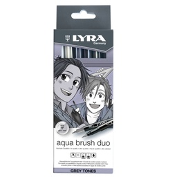 [93294] ASTUCCIO 6 PENNARELLI AQUA BRUSH DUO LYRA Scala di Grigio L6521063