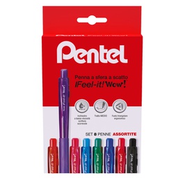 [68116] Astuccio 8 colori penna sfera a scatto Feel It Wow BX440 1.0mm PENTEL