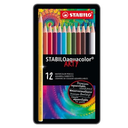 [35185] Astuccio metallo 12 pastelli Stabilo AQUACOLOR 1612