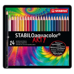 [35187] Astuccio metallo 24 pastelli Stabilo AQUACOLOR 1624