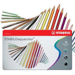 [35188] Astuccio metallo 36 pastelli Stabilo AQUACOLOR 1636