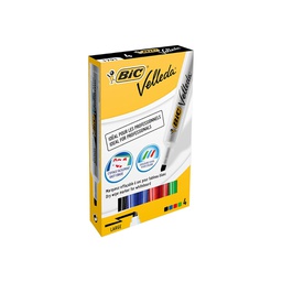 [57777] Astuccio pennarello VELLEDA 1791 punta scalpello whiteboard 4 colori BIC®