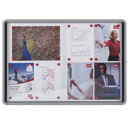 [61702] BACHECA PER INTERNI IN METALLO 12XA4 ANTE SCORREVOLI NOBO