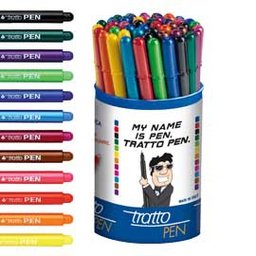[72079] Barattolo 50 pz pennarelli Tratto Pen colori assortiti