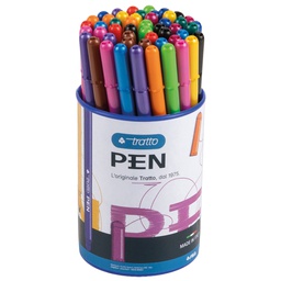 [72079] Barattolo 50 pz pennarelli Tratto Pen colori assortiti