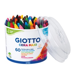 [40459] BARATTOLO 60 PASTELLI CERA MAXI 100mm D 11.5mm GIOTTO