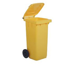 [87254] Bidone carrellato 120Lt giallo per raccolta differenziata