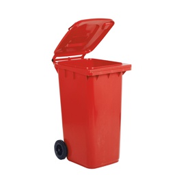 [91124] Bidone carrellato 240Lt rosso per raccolta differenziata