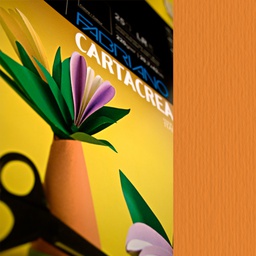 [37243] Blister 10fg cartoncino 35x50cm 220gr arancio Cartacrea Fabriano