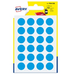 [83410] Blister 168 etichetta adesiva tonda PSA blu D15mm Avery