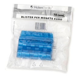 [83535] Blister 20 Portamonete in PVC 10cent blu