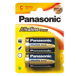 [57375] BLISTER 2 PILE MEZZATORCIA ALKALINE C 1,5V PANASONIC