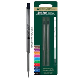 [64787] Blister 2 refill GEL per sfera Waterman ® NERO PUNTA FINE