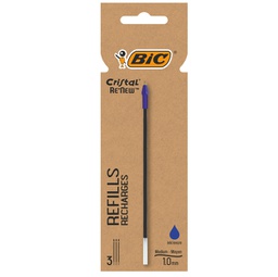 [93979] Blister 3 refill Cristal® Re'New 1mm blu BIC®