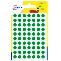 [83408] Blister 490 etichetta adesiva tonda PSA verde D8mm Avery