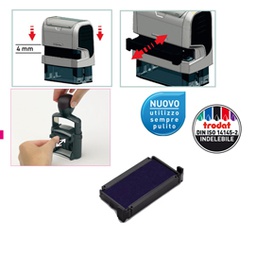 [83437] Blister da 3 tamponi 6/4911 blu Trodat