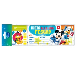 [69536] BLOCCHETTO 10 INVITI ALLA FESTA MICKEY DISNEY Rex Sadoch