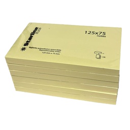 [STL2529] BLOCCHETTO BIGLIETTI ADESIVI GIALLO 75X125mm 100fg 70gr Starline