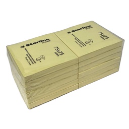 [STL2528] BLOCCHETTO BIGLIETTI ADESIVI GIALLO 75X75mm 100fg 70gr Starline
