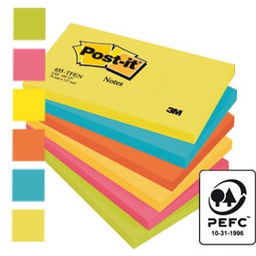 [64210] BLOCCO 100foglietti Post-it® 76x127mm 655-TFEN ENERGY 72GR ASSORTITO