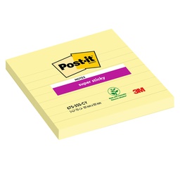 [77436] Blocco 70fg. Post-it® Super Sticky Giallo Canary 101x101mm a righe 675-SS3CY-EU