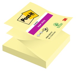 [71236] BLOCCO 90foglietti Post-it® Super Sticky Z-Notes Canary76x76mm R330-123SS-CY
