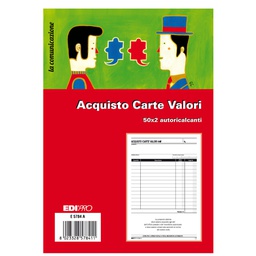 [50247] BLOCCO ACQUISTO VALORI BOLLATI 50/50FG AUTORIC. 23X15 E5784A