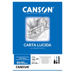 [63704] BLOCCO CARTA LUCIDA MANUALE 297x420mm 10FG 80GR CANSON
