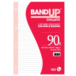 [72395] BLOCCO COLLATO FORATI RINFORZATI BANDUP A4 90gr 40fg 1rigo BM