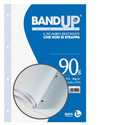[72396] BLOCCO COLLATO FORATI RINFORZATI BANDUP A4 90gr 40fg 4mm BM