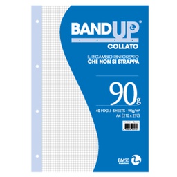 [72396] BLOCCO COLLATO FORATI RINFORZATI BANDUP A4 90gr 40fg 4mm BM
