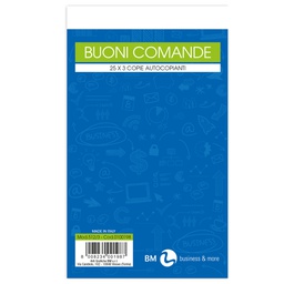 [61709] BLOCCO COMANDE 25FOGLI 3 COPIE AUTOCOPIANTE 10X17CM ART 512/3 BM