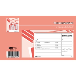 [50286] BLOCCO COMUNICAZIONI TELEFONICHE 50/50 FOGLI AUTORIC. 9,9X17 E5693A