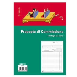 [51912] BLOCCO COPIA COMMISSIONI 29,7X21 100FOGLI USO MANO E5236 EDIPRO